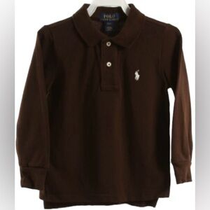 Polo by Ralph Lauren Brown Kids Long Sleeve Polo Shirt